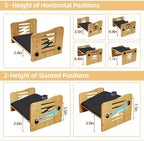 Myplace Bamboo Adjustable Under Desk Footrest with Heating Pad - Warm Ergonomic Foot Rest with 7-Level Adjust, Slanted Foot Rest Stool for Home Office Kitchen Bedroom (Burlywood) - Image 3
