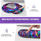 Gaming Mouse Pad, Large Desk Mat, Cute Desk Pad Protector, 4in1 XXL Mousepad + Keyboard Wrist Rest+Mouse Wrist Rest+Coaster Set with Ergonomic Desk Pad for Home Office Computer, Dazzling Bright Color - Image 5