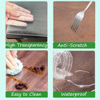 Kasepie 30 X 60 Inch Frosted Table Protector, 2mm Thick Clear Plastic Cover, Grime Proof and Easy to Clean for Dining, Coffee Table, Dresser - Image 4