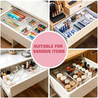 16 PCS Extendable Drawer Organizer Set Clear Stackable Vanity Storage Bins - Image 4