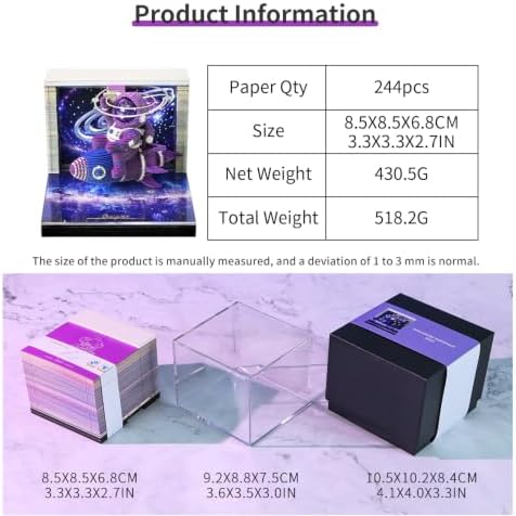 3D Calendar 2027, Unique 3D Memo Pad Tear Away Time Piece Calendar, Fun DIY Paper Carving Art 3D Desk Calendar Notepad Gift for Christmas, New Year (Blue Astronaut) - Image 6