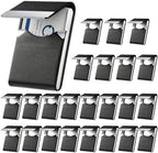 24 Pack Business Card Holder Case PU Leather Name Cards Holder RFID Blocking Credit Cards Carrier Metal Business Card Case with Magnetic Closure Business Card Wallet for Women or Men,Lychee Pattern by VZZNN