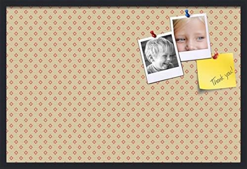 PinPix 36x24 inch Cork Bulletin Board. This Decorative Framed Pin Board Comes with Diamonds in Red and Yellow Design and Satin Black. Ideal for Home, Office Decor or School (PinPix-333) by PinPixBulletinBoards
