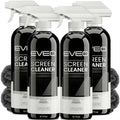 EVEO® Screen Cleaner Spray Kit (Streak-Free) TV Screen Cleaner for Smart TV, LCD, LED, OLED | Computer Screen Cleaner Spray and Wipe Microfiber Cloth - TV, Monitor, Laptop, iPad, Car - 6.7oz 4 Pack by EVEO