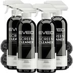 EVEO® Screen Cleaner Spray Kit (Streak-Free) TV Screen Cleaner for Smart TV, LCD, LED, OLED | Computer Screen Cleaner Spray and Wipe Microfiber Cloth - TV, Monitor, Laptop, iPad, Car - 6.7oz 4 Pack by EVEO