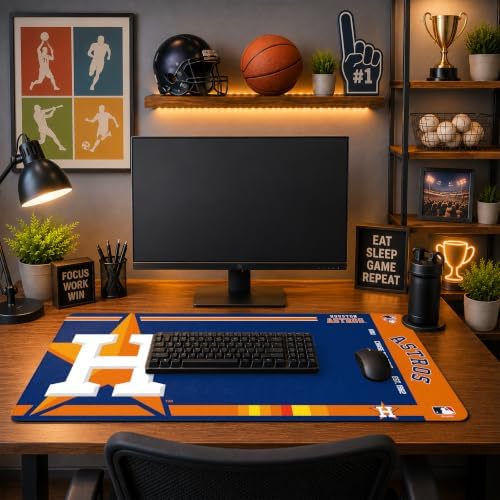 SOAR MLB Official Established Primary Logo Wordmark Home Office Desk Pad Mouse Pad Mat 35" x 16" (Houston Astros, Houston Astros) - Image 3