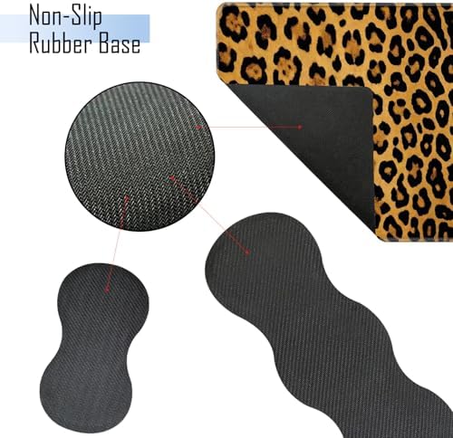 TGFEWYTJYJ Extended Gaming Mouse Pad,Memory Foam Ergonomic Keyboard Mouse Wrist Rest Support Set,Large Desk Mat with Stitched Edges,Non-Slip Base Mousepad Home Office,Leopard Print - Image 3