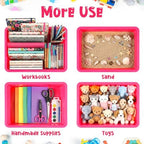 Sintuff 24 Pcs Classroom Paper Tray, Stackable Letter Size Bin, Pink - Image 4