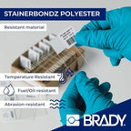 Brady StainerBondz™ Polyester Pre-Sized Labels for Label Printer BMP51/BMP53/M511-320 Self Adhesive Printer Labels - Black on White (25,40 mm (W) x 9,53 mm (H)) - M5-195-481 - Image 3