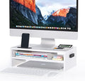 BONTEC Wooden Monitor Stand Riser for Desk, 2-Tier Computer Monitor Stand by BONTEC