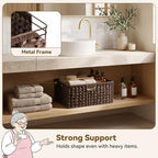 GRANNY SAYS Large Wicker Basket, Decorative Woven Basket for Storage, Waterproof Storage Basket Organizer, Wicker Storage Basket for Organizing, Brown Basket, 1-Pack - Image 2