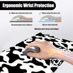 Mouse Pad,Large Desk Mat Set, 4in1 XL Mousepad + Keyboard Wrist Rest+Mouse Wrist Rest+Coaster with Ergonomic Desk Pad for Home Office Table Computer Cover -Cow Print - Image 5