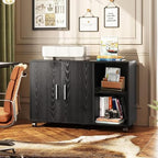 DEVAISE Office File Cabinet, Rolling Printer Stand, Black - Image 2