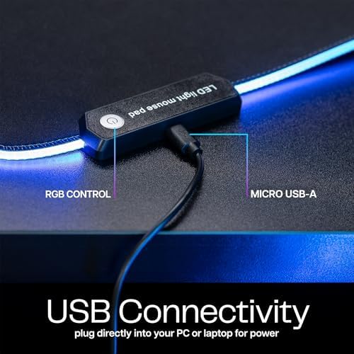 VIVO Black Extra Large 71 x 30 in Full Size Desk Pad with RGB, DESK-PAD72 - Image 6