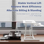 32 Inch Height Adjustable Stand Up Desk Riser, Heavy Duty Computer Workstation with Removable Keyboard Tray - Ergonomic Design for Home Office Workshop Gaming, Spacious Platform(White) - Image 4