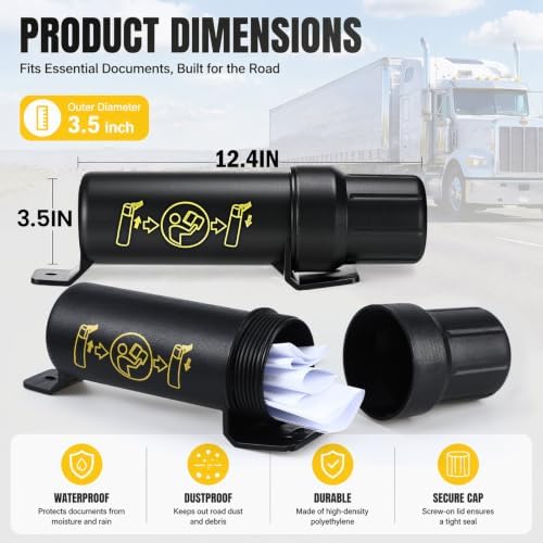 Ripeng 4 Pcs Truck Registration Document Holder Tube 3.5 Inch Diameter - Image 2