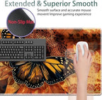 Large Gaming Mouse Pad + Keyboard Wrist Rest + Wrist Support + Coaster Set, Memory Foam Ergonomic for Easy Typing, XXL Extended Gaming Mouse Pad Table Pad - Sunflower and Butterfly - Image 4