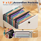 SUIN Expanding Hanging File Folders, 7 Pockets Accordion Organizer, Letter Size 1.2" Expansion with Color Tabs for Filing Cabinets (3) - Image 3