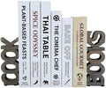 MyGift Gray Wood Cook & Books Bookends, Rustic Cookbook Holder Set of 2 by MyGiftHome