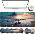 TGFEWYTJYJ Extended Gaming Mouse Pad,Memory Foam Ergonomic Keyboard Mouse Wrist Rest Support Set,Large Desk Mat with Stitched Edges,Non-Slip Base Mousepad Home Office,Sea Turtles by GFEWYTJYJ