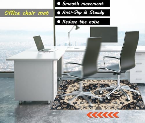 Chair Mat for Hardwood Floor,48"*60" Under Desk Mat for Rolling Computer Chair &Low Pile Carpet Floor,Anti-Slip Floor Protector for Home Office Retro - Image 5