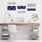 Navy Blue, Gray and White Fabric Memory/Memo Photo Bulletin Board for Stripe Collection - Image 2