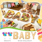 4PCS Baby Charcuterie Board Letters-(with 14 Balloons) Fillable Letter Food Serving Tray for Party Desserts Container Fruit Platter,Reusable for Baby Shower Gender Reveal Birthday Party Décor - Image 4