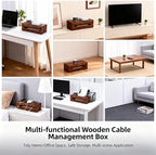 Cable Management Box, Solid Wood Cord Hider, Large Wire Organizer - Image 4