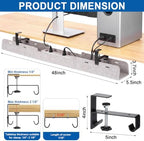 Chumia Under Desk Cable Management Tray No Drill, Beige, 48 Inch - Image 2
