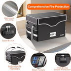 DocSafe 5200°F Fireproof Document Box with Lock,Heat Insulated File Organizer Storage with Pockets,Collapsible Portable Home Office File Safe Box with Handle for Hanging Letter/Legal Folders, Black - Image 4