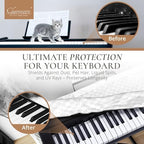 Clairevoire Waterproof Keyboard Piano Cover Cloth for Yamaha DGX670, DGX660, DGX650, Keyboard Covers for Digital Piano, Electric Piano Protection, Weighted Keyboard Piano 88 Keys - DGX670, Pearl White - Image 3