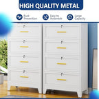Ckzbx Metal 4 Drawers Locker Storage Organizer, 60.6" H Drawer Chest, Closet Organizers for Living Room, Hallway, Closet, White - Image 6