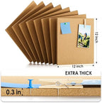 MaxGear 48" x 24" Large Cork Board for Wall, 8 Pack 12" x 12" Tiles - Image 3