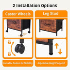 Purple Llama Printer Stand with Storage, 22" L×15" W×30" H, Rustic Brown - Image 4