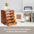 Vintage 5-Drawer Wooden Desk Organizer - Craft Storage - Rustic Shelf Drawer - Home Bedazzling, Rhinestone Organizers and Accessories - Embroidery Floss - Apothecary Cabinet, Art Storage I Stackable - Image 6