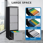 BYNSOE 4 Drawer File Cabinet with Lock Metal Vertical Filing Cabinet Office Home Lateral File Cabinet for A4 Legal/Letter Size,Assembly Required - Image 4