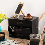 Small Wooden Drawers Wooden Box with Drawer Black - Image 4