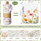 90 Pack Reusable Kitchen Cloths Cotton Towel, Wildflowers - Image 2