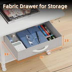 YAOHUOO 22"x15" Large Printer Stand with Drawer, 2-Tier Rolling Table Cart - Image 6