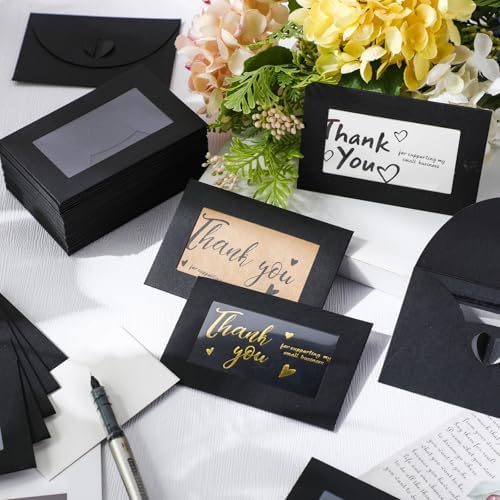Uiifan 300 Pcs Window Gift Card Envelopes 4x2.8 Inch,Black and White - Image 6