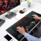 Ergonomic Keyboard Wrist Rest & Mouse Pad Wrist Rest Set, Large Gaming Desk Mat 31.5"x 11.8" with Non-Slip Base, Memory Foam, Easy Typing Pain Relief for Home & Office, Tattooed Girl and Red Butterfly - Image 7