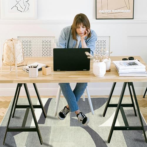 Office Chair Mat for Hardwood Floor, 48"x36" Easy Glide Computer Desk Mat Protector for Rolling Chair Under Desk Rug Nonslip Backing, Machine Wash (Modern) - Image 2