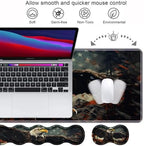 Ergonomic Keyboard Wrist Rest & Mouse Pad Wrist Rest Set,Large XXL Gaming Desk Mat 31.5"x 11.8",Non-Slip Base, Memory Foam,Easy Typing Pain Relief for Office & Home,Patriotic American Flag Bald Eagle - Image 3