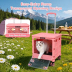 FELICON SELORSS Folding Utility Cart Portable Rolling Crate Handcart-Pink - Image 2