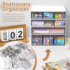 Desk Organizer with 9 Drawers, 4 Tier Plastic Stackable Storage Drawers for Desk Storage, Office Stationary Makeup Organizer Suit for Home, Office and School - Image 5