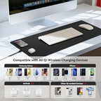 Wireless Charging Mouse Pad, 15W Fast Charge Magnetic Charger Desk Pad, Large Office Desk Mat (31.5"x11.8") with Ultra-Smooth Surface, Black Computer Mousepad for MacBook, PC, Laptop - Image 6