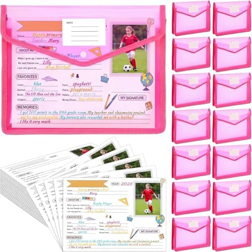 Motipuns 14 Pack K-12 School Memory Box Back to School, Pink by Motipuns