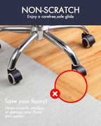 BARoyal Office Chair Mat for Hardwood Floor Under Desk Computer Rolling Chair Mat for Wood/Tile Floor Heavy Duty PVC Plastic Hard Floor Protector 48" x 60"(Ivory) - Image 2