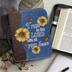 Sunflower Butterfly Bible Cover Case for Women Men Bible Carrying Bag with Zipper Church Bag Large Book Bible Protector, Trust in The Lord with All Your Heart - Image 6