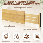 DoubleFill 4 Pcs 6 Inch High Drawer Dividers 15"-22" Adjustable, Wood Color - Image 3